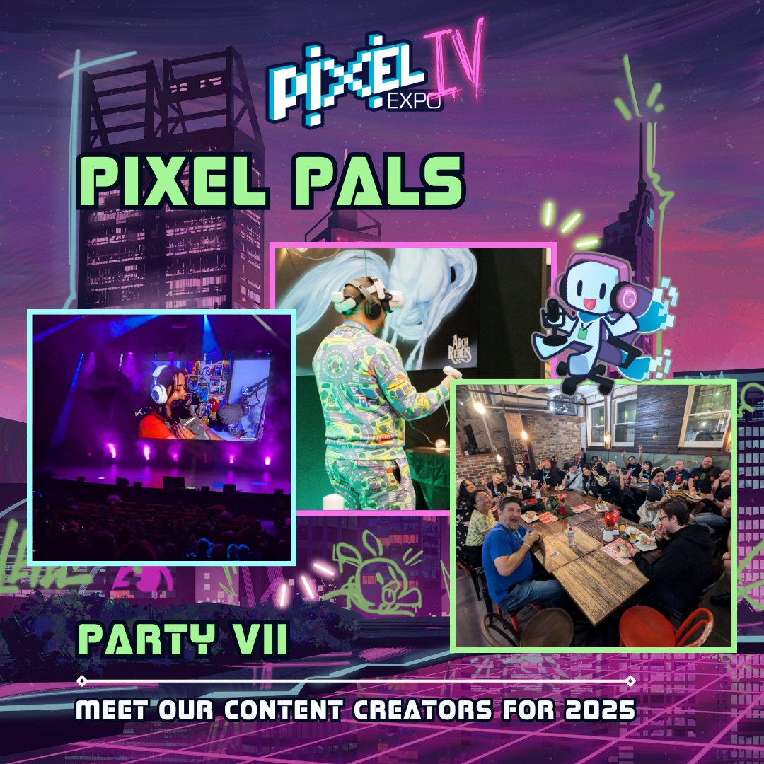 MyPixelExpo's tweet photo. Khajiit has Pixel Pals if you have coinβ¦π
Welcome travelers to our final group of Pixel Pals for 2025!
All 65 of our content creators are ready to dive into panels, stage games, the Pixel Expo streaming studio, and more...
dont forget to stop and say hello over the weekend! https://t.co/5MxN7BtTMB