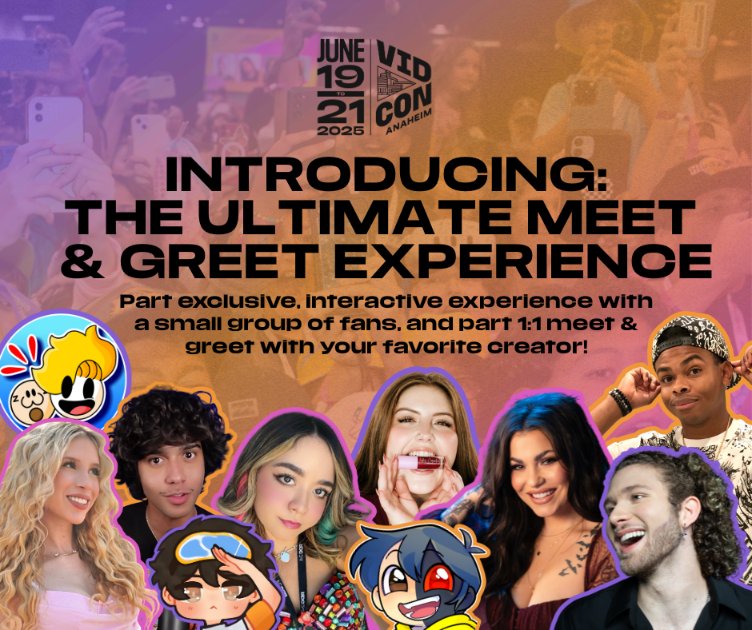 tickets for Ultimate Meet &amp; Greet Experiences with <a href="/jmancurly/">jmancurly</a>, <a href="/IBellaYT/">IBella</a>, <a href="/Haminations/">Haminations</a>, and more are on sale NOW -- and available to all ticket types, including Single-day tickets

get yours today, and get up-close-and-personal with your fave IRL like never before!!!