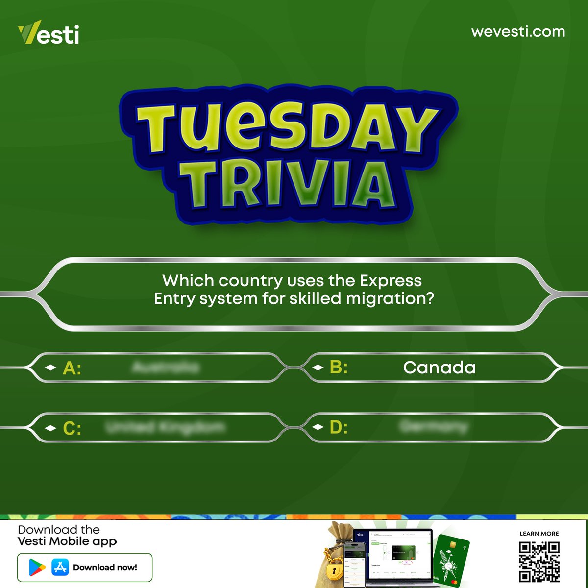 VestiOfficial's tweet image. Canada!

You got it? You’re a star!
You didn’t? No worries- next Tuesday is your comeback!

#vesti #TriviaTuesday #LearningMadeFun