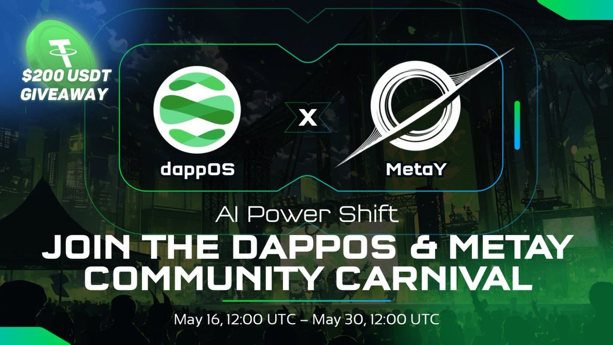 crypto_ser_'s tweet photo. 🎉 Hướng dẫn tham gia Sự Kiện Community Carnival cùng #dappOS x #MetaY 🎡
Cơ hội rinh ngay phần thưởng $200 USDT cực hấp dẫn đang chờ đón bạn! Dưới đây là hướng dẫn chi tiết cách tham gia sự kiện:
📌 Cách Tham Gia:
1️⃣ Follow 2 tài khoản Twitter: @dappOS_com @spacey2025
2️⃣ Quote bài viết bên dưới và tag 3 bạn
3️⃣ Xác nhận hoàn thành các nhiệm vụ trên TaskOn để đủ điều kiện tham gia quay số may mắn:
👉 Link tham gia: https://t.co/mvSXJGhdK0
🗓️ Thời gian sự kiện: Từ 16/05 đến 30/05 lúc 19:00 (giờ Việt Nam)
💰 Phần thưởng: 200$ cho 10 người may mắn nhất
Tag some OGs to join @bull_bnb @dapposaurus @LiveV268232