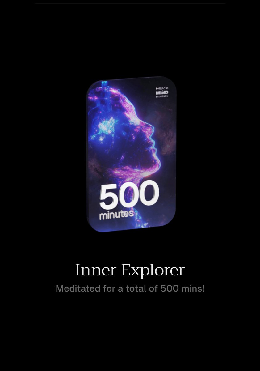 CMayakoti's tweet photo. 500 minutes of meditation done on the Miracle of Mind App! Bursting with energy! 

https://t.co/Zv388FGivw https://t.co/Zcz5DsF0q2