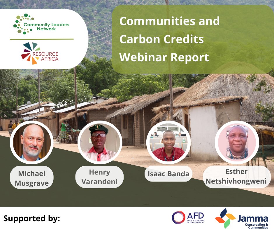 Proud to be a part of this event! Here are some key takeaways and thoughts shared by the speakers and audience at our Communities and Carbon Credits webinar: 
resourceafrica.net/voluntary-carb…