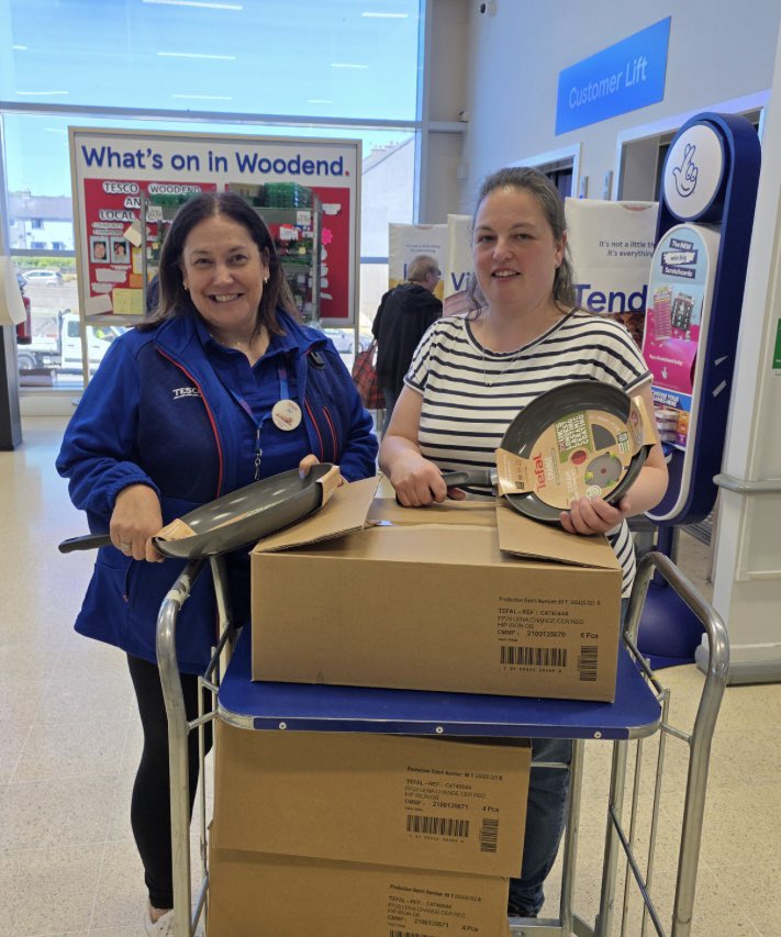 Thank you so much to <a href="/Tesco/">Tesco</a> Woodend for the new pans. So brilliant for the department. Looking forward to #cooking with them!
