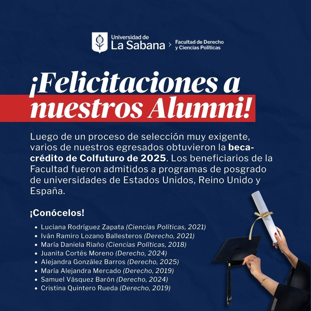 ¡Ocho de nuestros alumni fueron seleccionados para la beca-crédito de <a href="/Colfuturo/">Fundación COLFUTURO</a> ! 🌎🎓 Estudiarán en universidades de EE. UU., Reino Unido y España. Felicitaciones #OrgulloUniSabana 👋