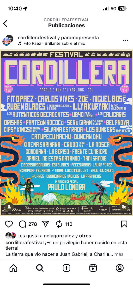 CaroCleves's tweet photo. Me emocioné con el line up de @CordilleraFest  https://t.co/LZ1vLKasMU https://t.co/F10ZfD0K8p