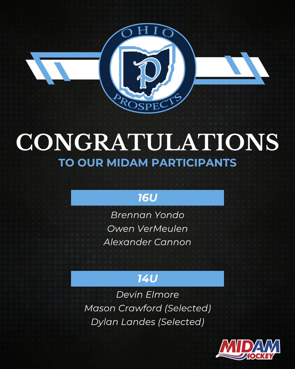 OhioProspects's tweet photo. Congratulations to our Midam participants!! https://t.co/QYE1QqR1ie