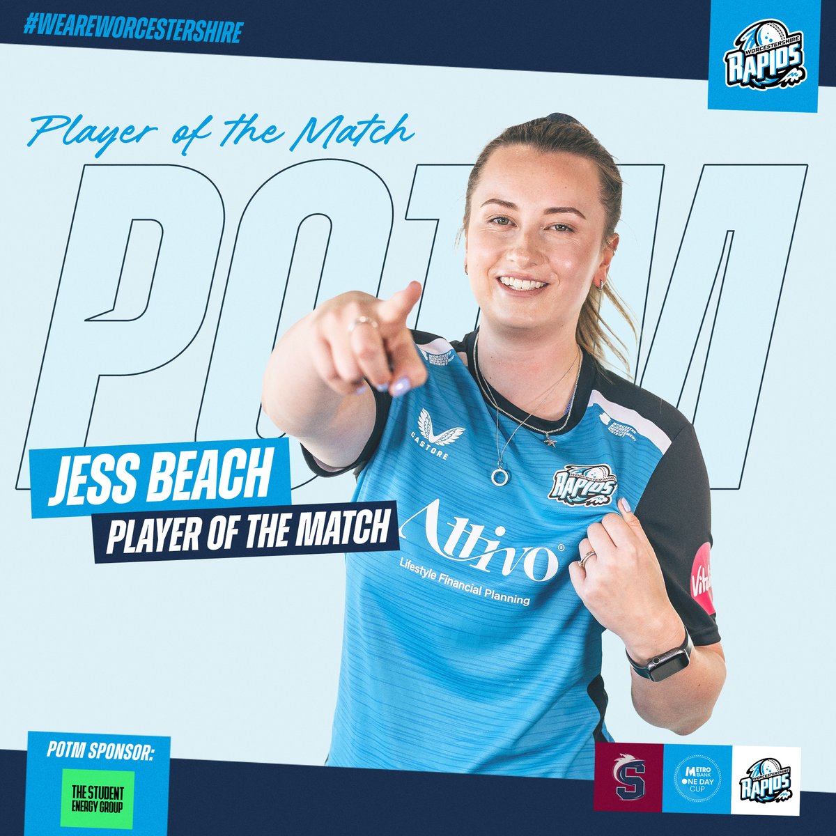 Who else? 🖐🔥

Jess Beach is your The Student Energy Group Player of the Match for the Metro Bank One Day Cup clash against Northamptonshire Steelbacks! 🌊