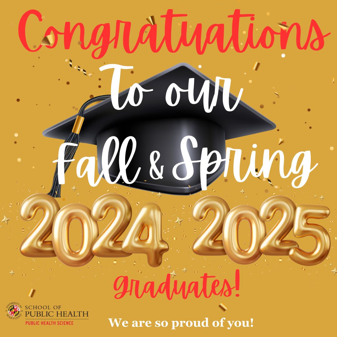 🎓 Huge congratulations to the Public Health Science Fall 2024 &amp; Spring 2025 grads! Your hard work, passion, and commitment to making a difference in public health truly paid off. We're so proud of you! 💛🌍 #PHSCGrads #PublicHealthScience #UMD #Classof2025