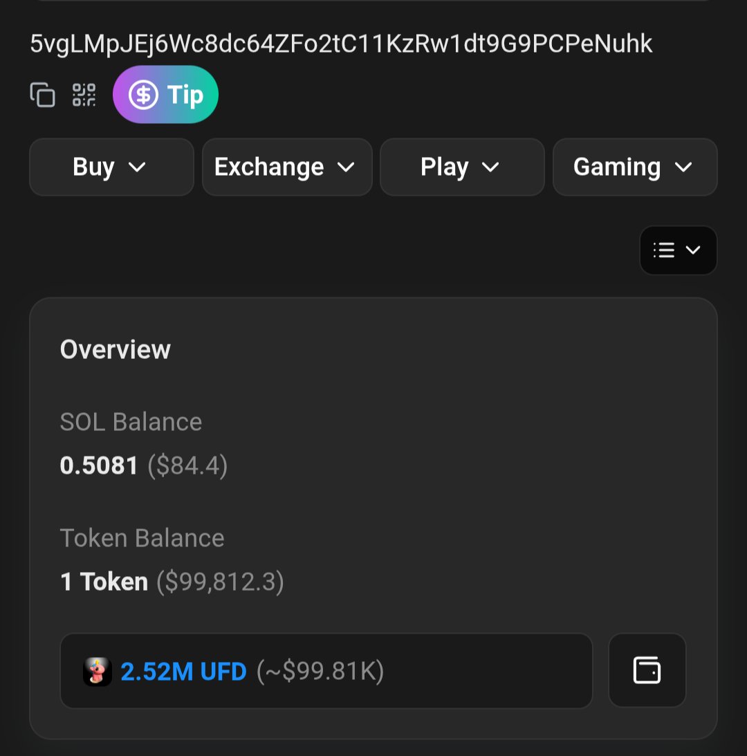 it seems <a href="/RobinhoodApp/">Robinhood</a> is buying $UFD

AeBwztwXScyNNuQCEdhS54wttRQrw3Nj1UtqddzB4C7b -&gt; funded this wallet-&gt;5vgLMpJEj6Wc8dc64ZFo2tC11KzRw1dt9G9PCPeNuhk which bought 100k worth of $UFD

AeBw holds nearly $5 million in assets and is labeled as "Robinhood Cold wallet 4" 

see pics