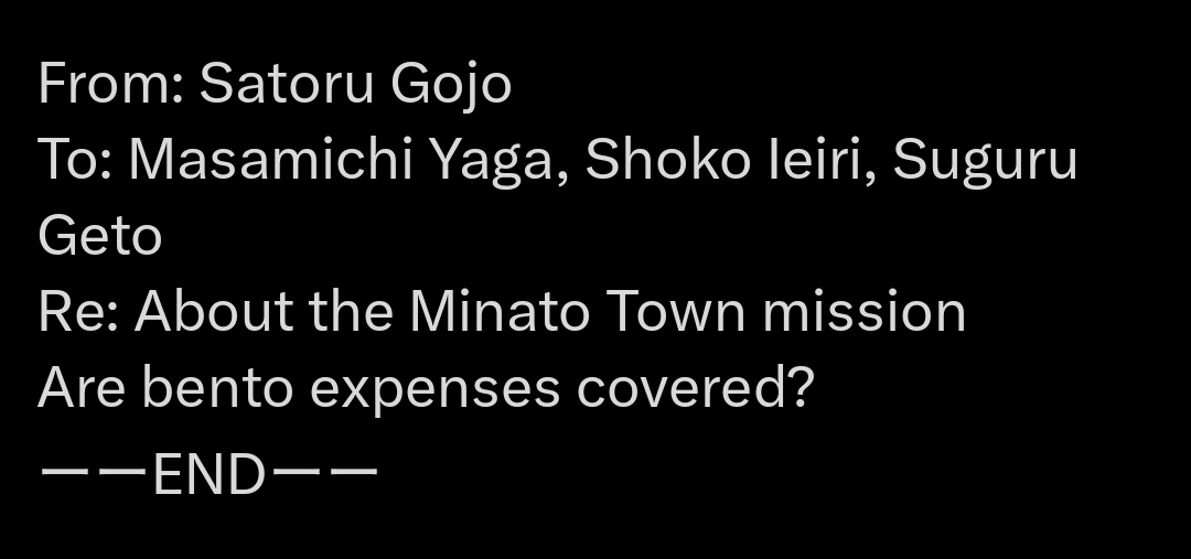 Go_Jover's tweet photo. Richest mf in JJK universe asking if his food expenses will be covered by the school... What happened to shame? https://t.co/oLjos5WeRa