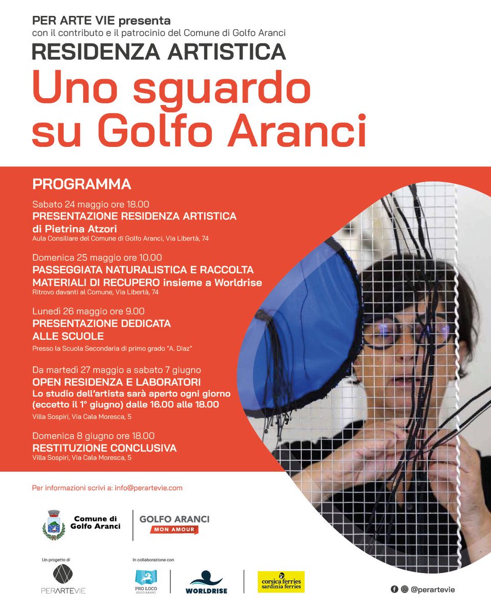Per la prima volta una residenza artistica a #GolfoAranci. Info su perartevie.com