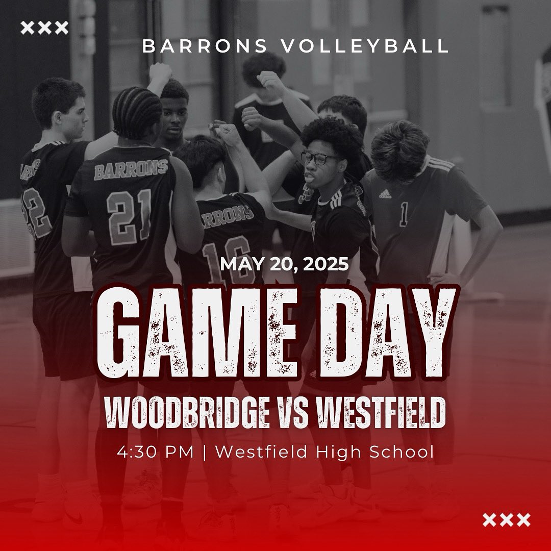 Game day! Barrons Varsity will travel to Westfield for a 4:30 start!