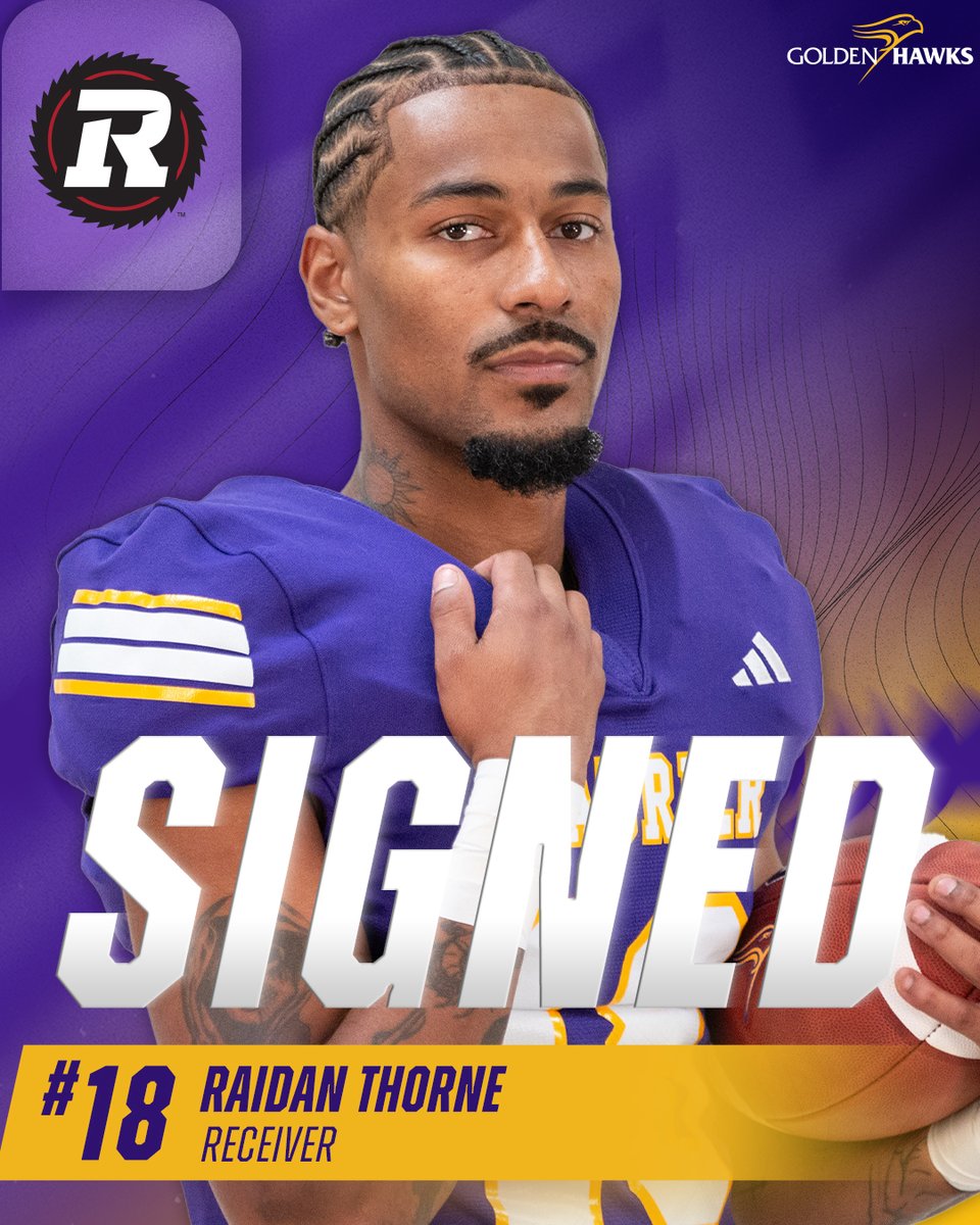 Laurier Golden Hawks (@wluathletics) on Twitter photo Making the move.
Receiver Raidan Thorne, <a href="/LaurierFootball/">Laurier Golden Hawks Football</a>'s three-time <a href="/OUAsport/">Ontario University Athletics</a> all-star and former <a href="/USPORTSca/">U SPORTS</a> All-Canadian, has signed with the <a href="/REDBLACKS/">Ottawa REDBLACKS</a>! 🙌
📰 tinyurl.com/yl7kzk64 Making the move.
Receiver Raidan Thorne, <a href="/LaurierFootball/">Laurier Golden Hawks Football</a>'s three-time <a href="/OUAsport/">Ontario University Athletics</a> all-star and former <a href="/USPORTSca/">U SPORTS</a> All-Canadian, has signed with the <a href="/REDBLACKS/">Ottawa REDBLACKS</a>! 🙌
📰 tinyurl.com/yl7kzk64