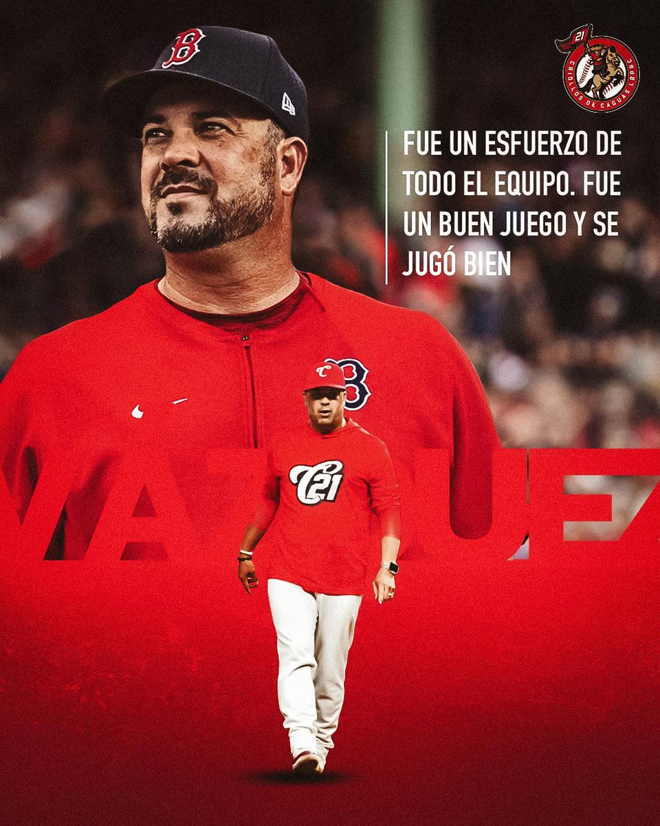 Ramón Vázquez reafirma su temple y liderato 🧠

Nuestro dirigente debutó como dirigente interino de los Medias Rojas y consiguió su primera victoria en @LasMayores.

Sustituyó a nuestro orgullo cagüeño Alex Cora, quien se encontraba en la graduación de su hija.

#SomosCriollos