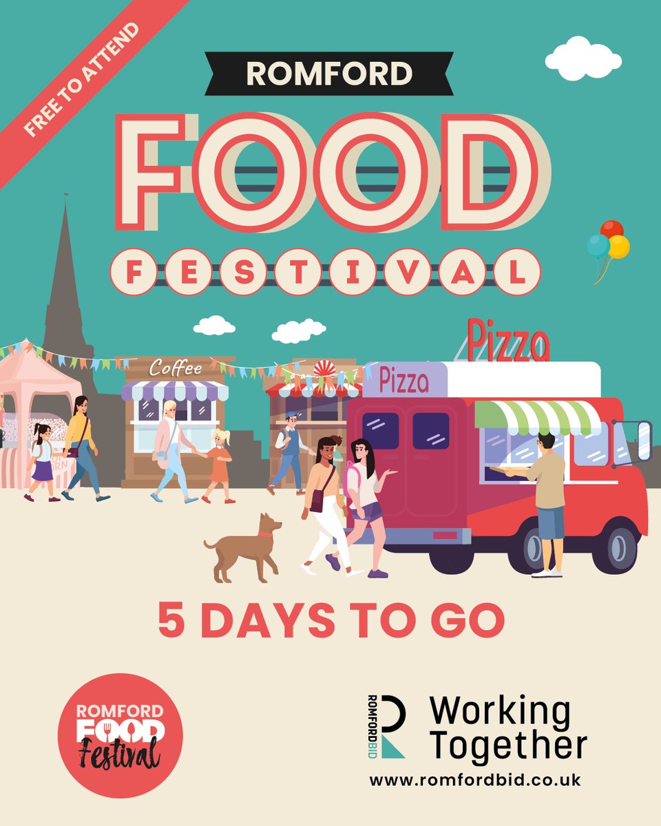 The countdown is ON! 🎉

The Romford Food Festival 2025 kicks off this Sunday and bank holiday Monday – get ready for two delicious days packed with global street food, live music, workshops, family fun, and free entertainment! ow.ly/iFBV50VIURP