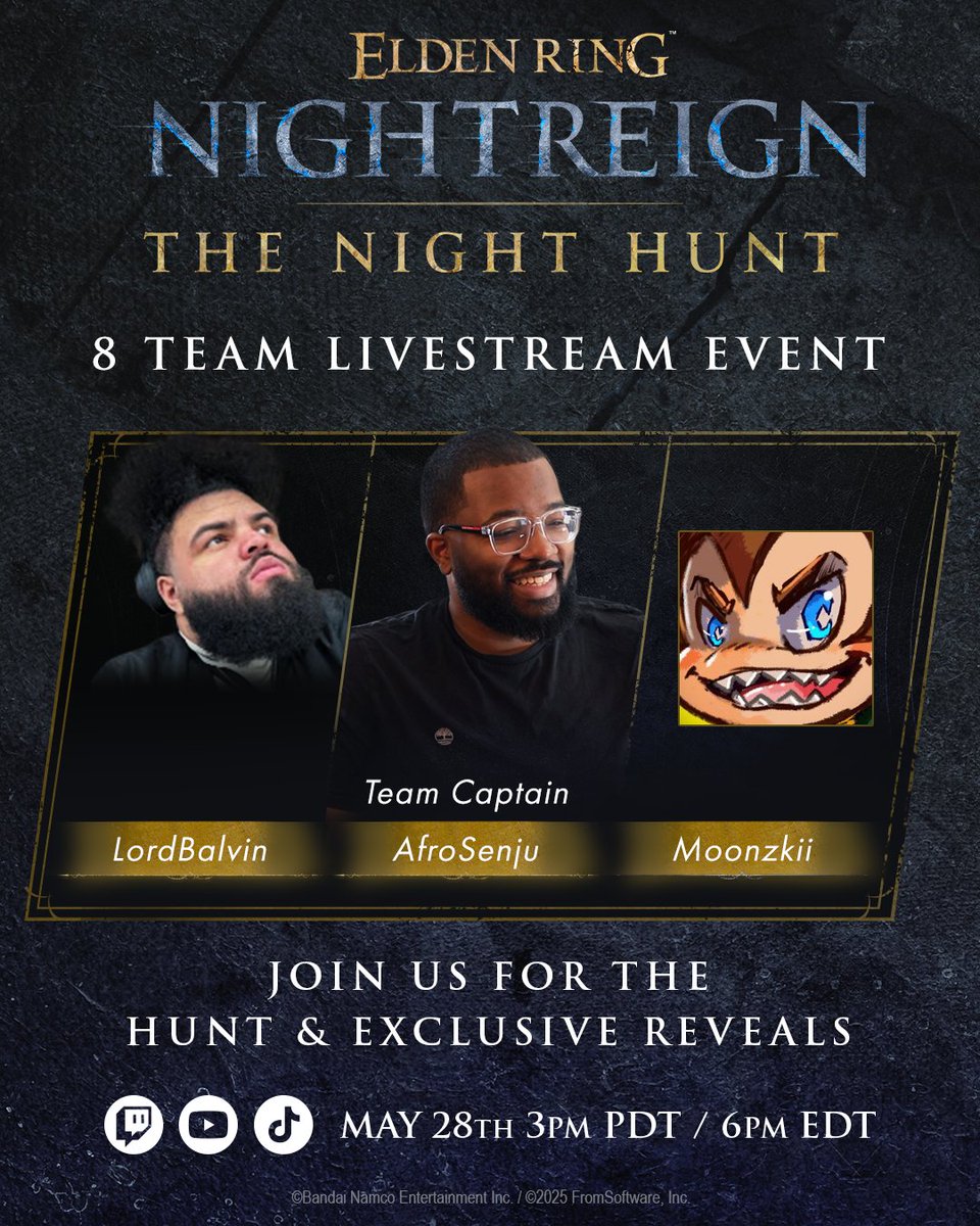 TEAM GREY IS READY TO USE LESS THAN 10% OF THEIR TRUE POWER; WILL THEY BE PUSHED TO THE BRINK?!

AfroSenjuXL - youtube.com/AfroSenju
LordBalvin - twitch.tv/lordbalvin
Moonzkii - twitch.tv/moonzkii

Join the hunt 5/28 3PM PT | 6PM ET.
#NIGHTREIGN