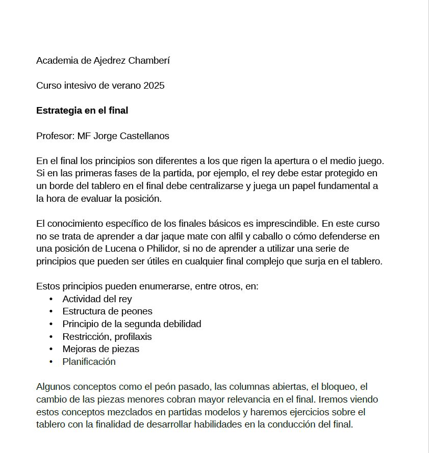 MadridChessMeet's tweet photo. Cursos de verano en la Academia de Ajedrez Chamberí.

Curso de finales. Curso de elaboración de planes.

Más información en 671 12 83 78 https://t.co/9LWHY9RBB9
