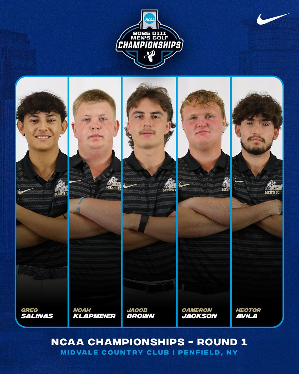 NCU RAMS (@ncurams) on Twitter photo CHAMPIONSHIP MEET DAY🏆⛳
Men's Golf is LIVE from New York at the 2025 <a href="/NCAADIII/">NCAA Division III</a> National Championships today‼️
Live Results: buff.ly/QIMBUha
11:50 AM CT - Salinas
12:00 PM CT - Avila
12:10 PM CT - Klapmeier
12:20 PM CT - Jackson
12:30 PM CT - Brown
#DOWNTOWNU CHAMPIONSHIP MEET DAY🏆⛳
Men's Golf is LIVE from New York at the 2025 <a href="/NCAADIII/">NCAA Division III</a> National Championships today‼️
Live Results: buff.ly/QIMBUha
11:50 AM CT - Salinas
12:00 PM CT - Avila
12:10 PM CT - Klapmeier
12:20 PM CT - Jackson
12:30 PM CT - Brown
#DOWNTOWNU