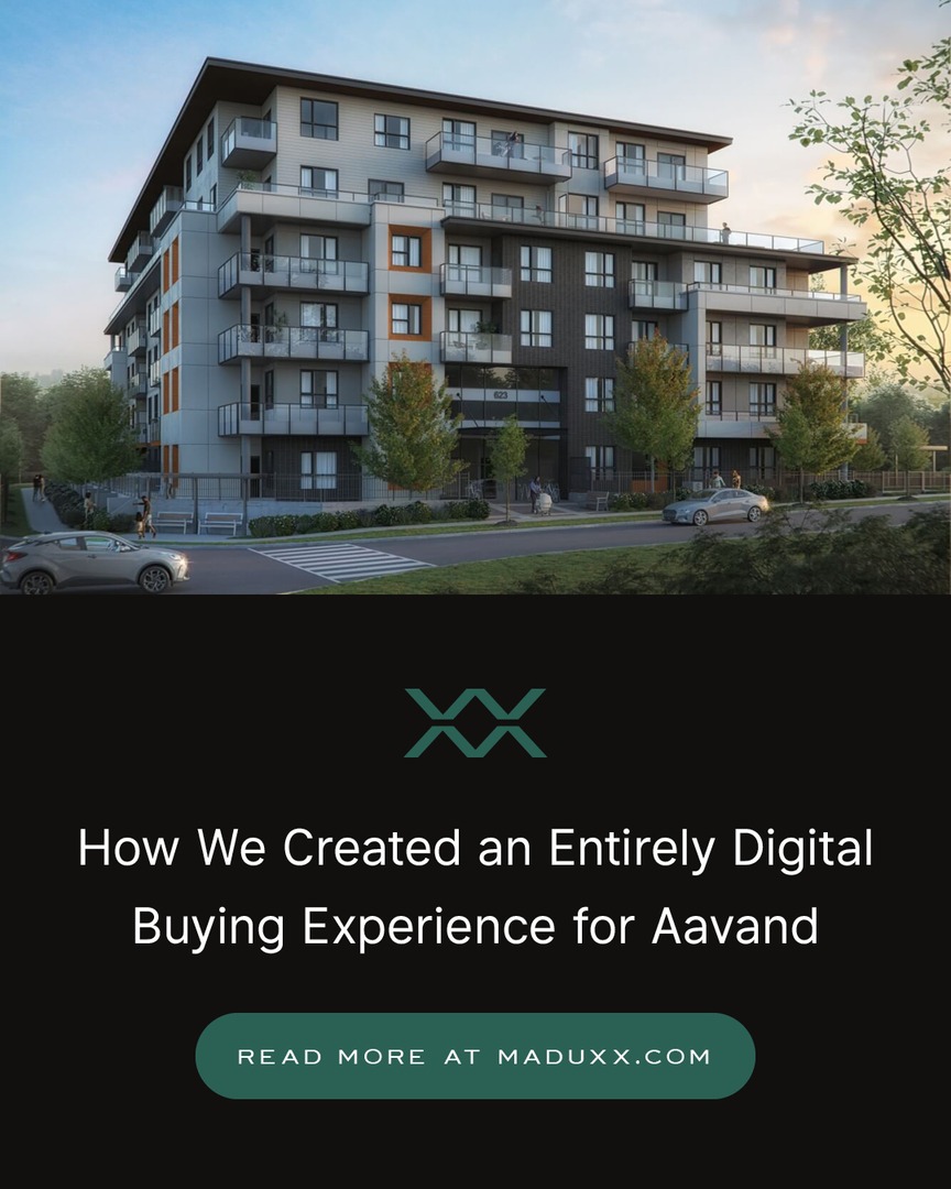 Discover how Maduxx revolutionized the home-buying journey for Aavand by crafting a fully digital experience—complete with immersive VR tours, interactive 3D models, and photorealistic renderings. 

Read the full blog post at maduxx.com