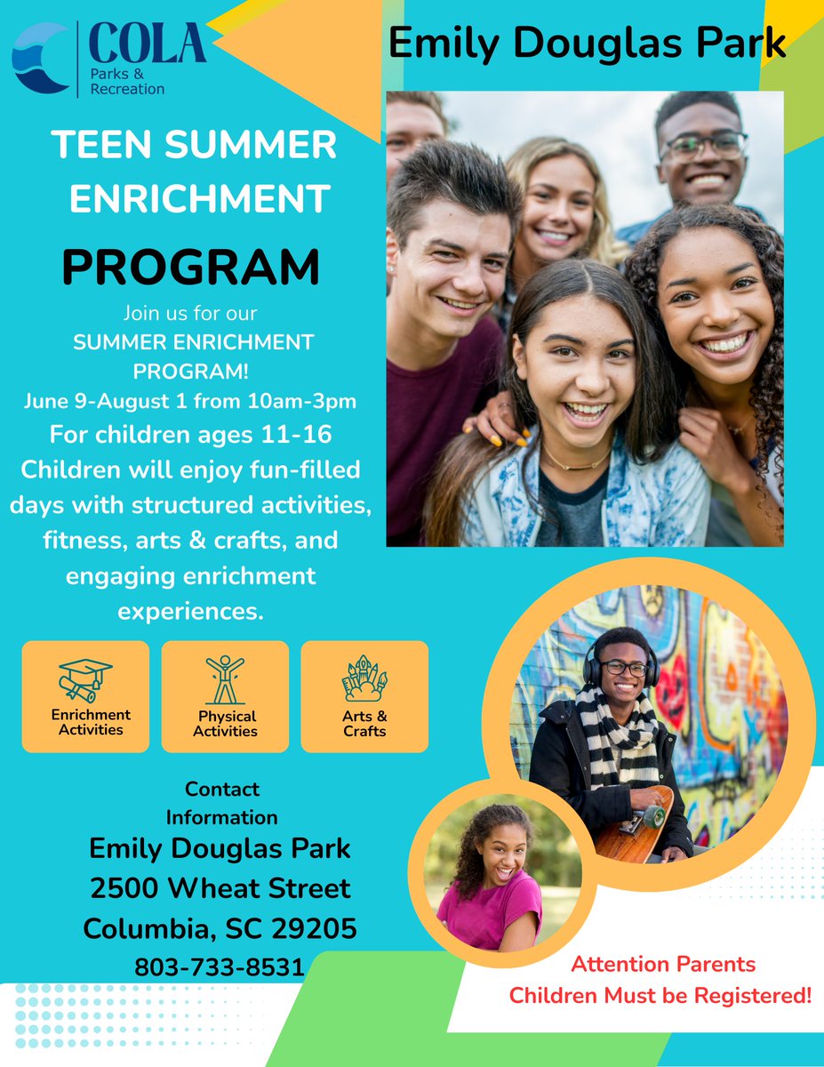 Check out this flyer for a Teen Summer Enrichment Program at Emily Douglas Park.