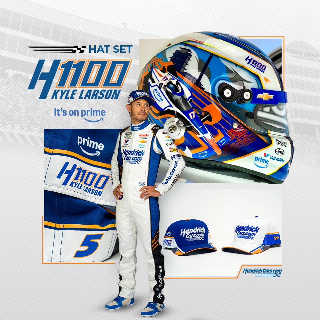 Hendrick Automotive Group (@hendrickcars) on Twitter photo This Hendrick Blue Home Hat and the Indy Hat make for a winning pair. 💙🏁
We are giving out FIVE sets of this dynamic duo. Enter to win a #Hendrick1100 hat set signed by <a href="/KyleLarsonRacin/">Kyle Larson</a> here: bit.ly/3SKBKmg This Hendrick Blue Home Hat and the Indy Hat make for a winning pair. 💙🏁
We are giving out FIVE sets of this dynamic duo. Enter to win a #Hendrick1100 hat set signed by <a href="/KyleLarsonRacin/">Kyle Larson</a> here: bit.ly/3SKBKmg