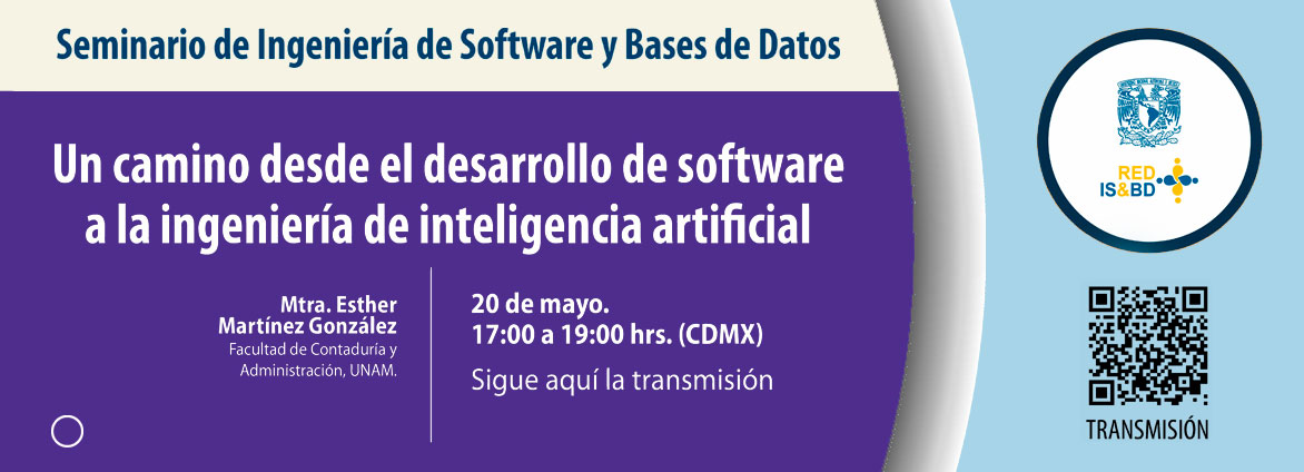 redisybd_unam's tweet photo. HOY TENEMOS SEMINARIO...!
"Un camino desde el desarrollo de software a la ingeniería de inteligencia artificial"

Ponente: Mtra. Esther Martínez Gonzalez.

17:00 Hrs.
Sesión virtual.

Enlace Zoom: https://t.co/ENCVqdsvqi https://t.co/YNUdMYTDkD