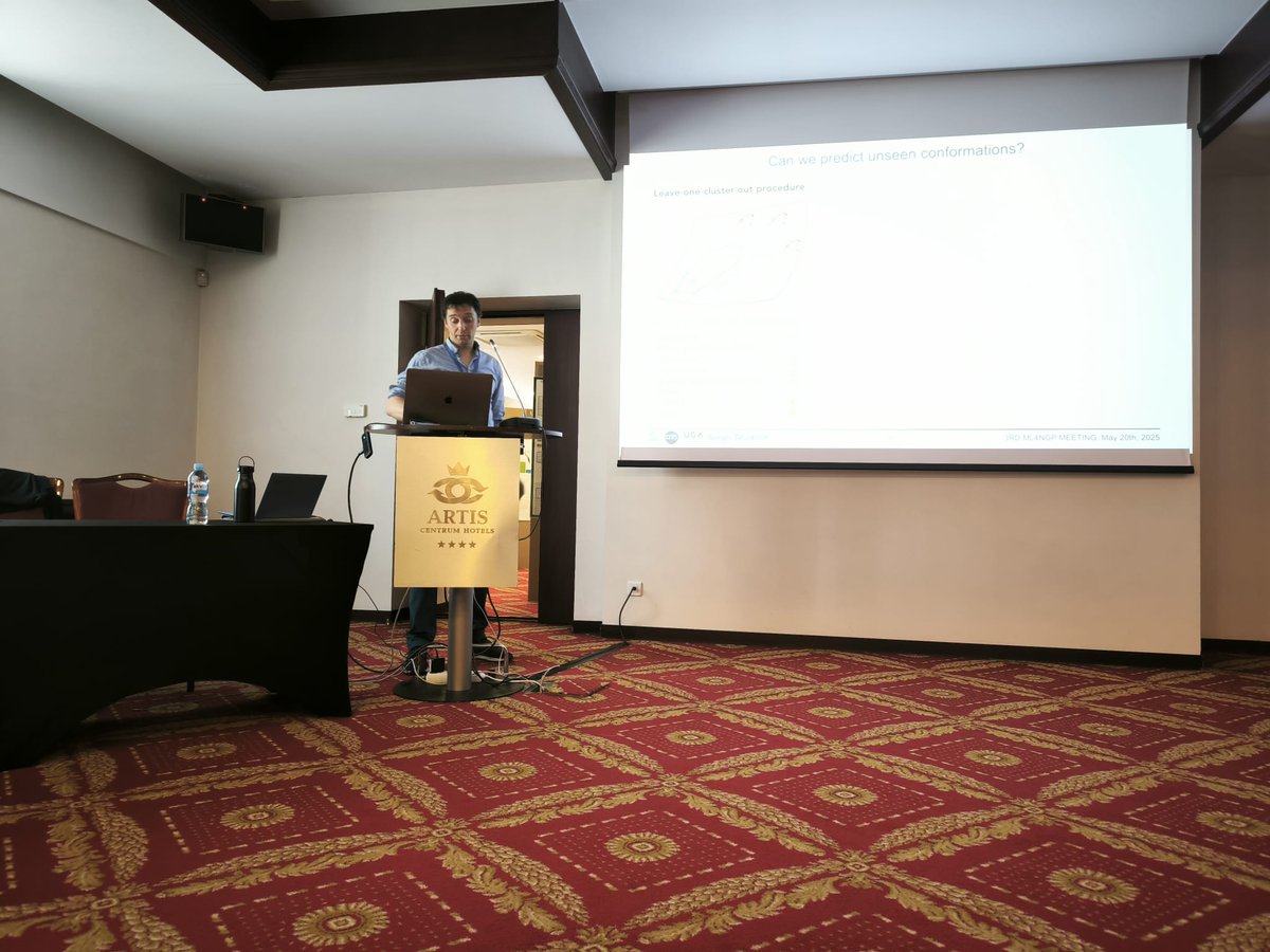 ml4ngp's tweet image. #ML4NGPmeeting2025
After reviewing the Action mid-term report and planning future WG initiatives in #ML for #NGPs, we followed with talks on protein frustration, the functional impact of missense variants and explore a novel framework to describe motions within #proteins