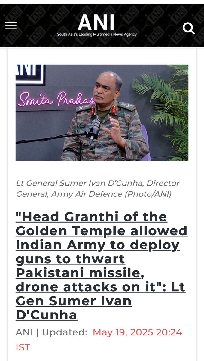 So the Army is denying what a serving Lt general said on a podcast (and a GOC also said on camera)x And ANI is running the denial when it has both the statements on video. 

Why has the army brought itself down to this level? Very sad and unbecoming of a hallowed institution.