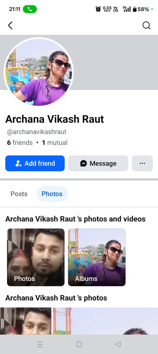 LbHusain's tweet photo. This fake Facebook (@archanavikashraut)
account is uploading pictures of my siblings and using abusive language. Even after calling 1930, nothing is being heard, and the police station is also not helping.
  @facebook @fbsecurity
@GoI_MeitY @BiharCyber @Cyberdost
@bihar_police https://t.co/LGDDDZCcUs