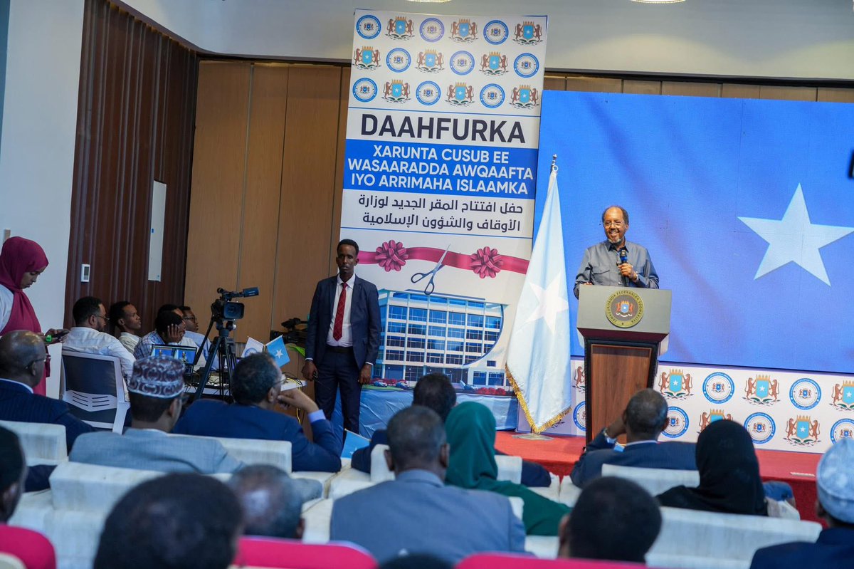 H.E. President <a href="/HassanSMohamud/">Hassan Sheikh Mohamud</a> inaugurated the new headquarters of the Ministry of Endowments and Islamic Affairs. In his remarks, the President lauded the project as a testament to the Government’s efforts to strengthen institutional infrastructure and implement prudent resource