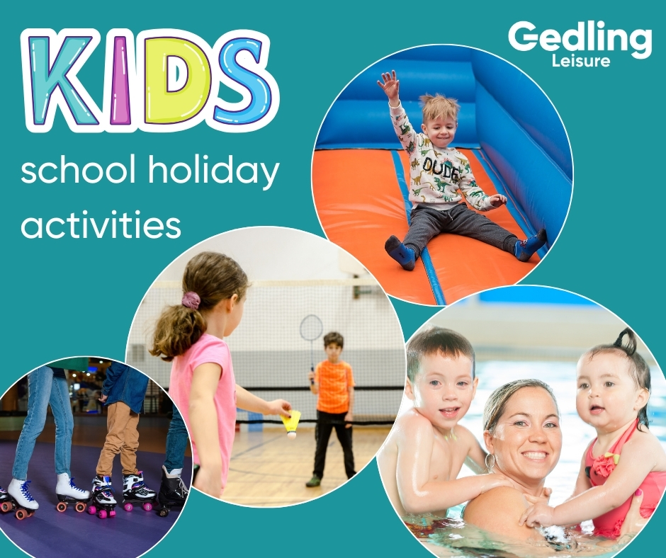 Keep the kids active and happy during the May school holiday at the Gedling Leisure Centres with:
🏊 Swimming
🏸 Badminton
🏰 Bouncy Castles
🛼 Roller disco
Plus much more!

Find out more: orlo.uk/8fq03