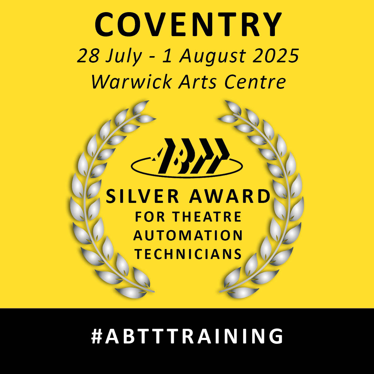 NEW COURSE - ABTT Silver Award for Theatre Automation Technicians. 
Coventry, Warwick Arts Centre, 28 July – 1 August.

A 5-day deep dive into:
1️⃣ Foundations
2️⃣ Systems &amp; components
3️⃣ Team &amp; comms
4️⃣ Ops
5️⃣ Show control

🔗 Book now: abtt.org.uk/events/abtt-si…
#ABTTTraining