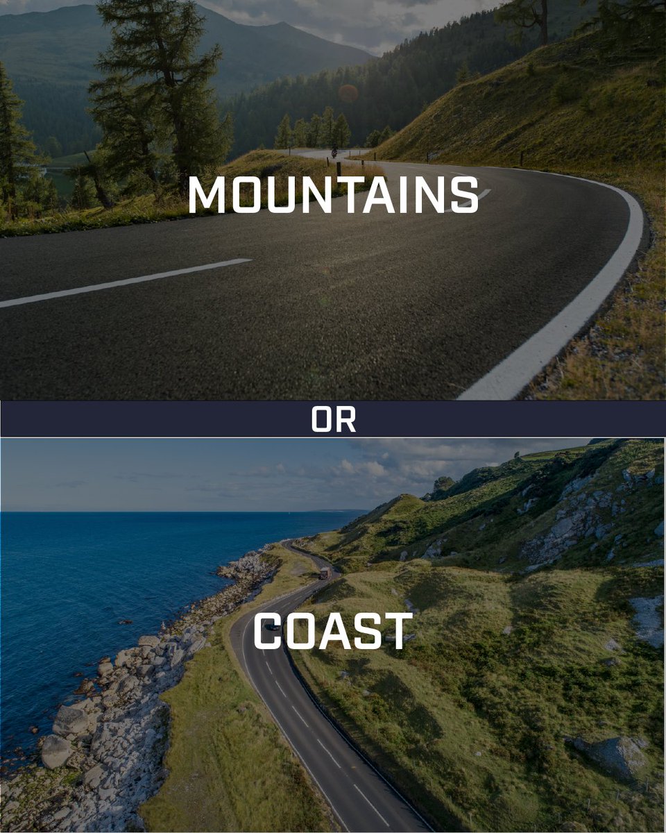 Which is the perfect for spot for a ride? 😍

Are you taking to the mountains or are you taking in the sea air? 👀