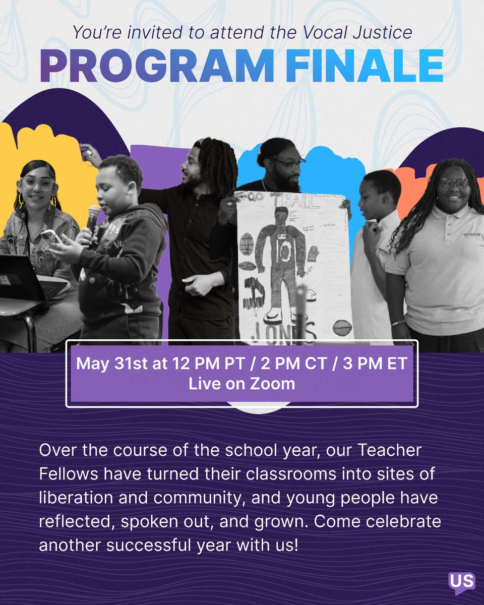 A Vocal Justice celebration is a one-of-a-kind thing. If you haven’t been to one of our events yet, now is the time. If you have, welcome back and see you there!

RSVP to attend here: tinyurl.com/VJFinale25 

#YouthPower #YouthVoice #Educators #SocialChange #VocalJustice