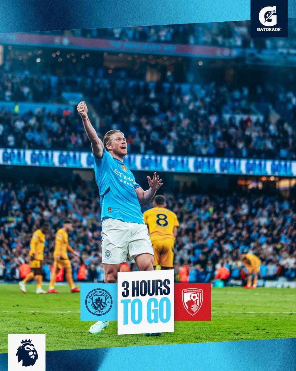 ManCityTH's tweet photo. นับถอยหลัง 3️⃣ ชั่วโมง ✊🩵

#ManCityTH | @Gatorade https://t.co/DSJJYYK6WX