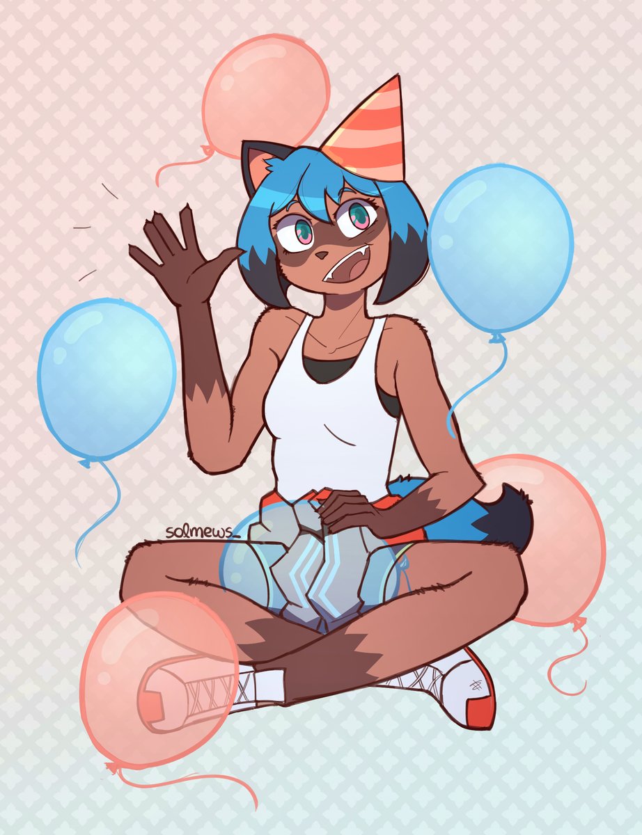 solmews_'s tweet photo. late but still, happy birthday to the best girl !! (colored sketch comm. for @TheAxiome) 🎉💙

#brandnewanimal #bna #furryartist https://t.co/iXHBFgVrfP
