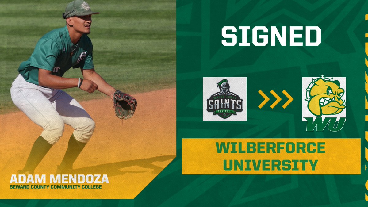 Congratulations to Saints infielder Adam Mendoza on signing with Wilberforce University! Good luck in continuing your athletic and academic journey! #GoodToBeGreen #SCCCSaints #GoSaints #foreverasaint