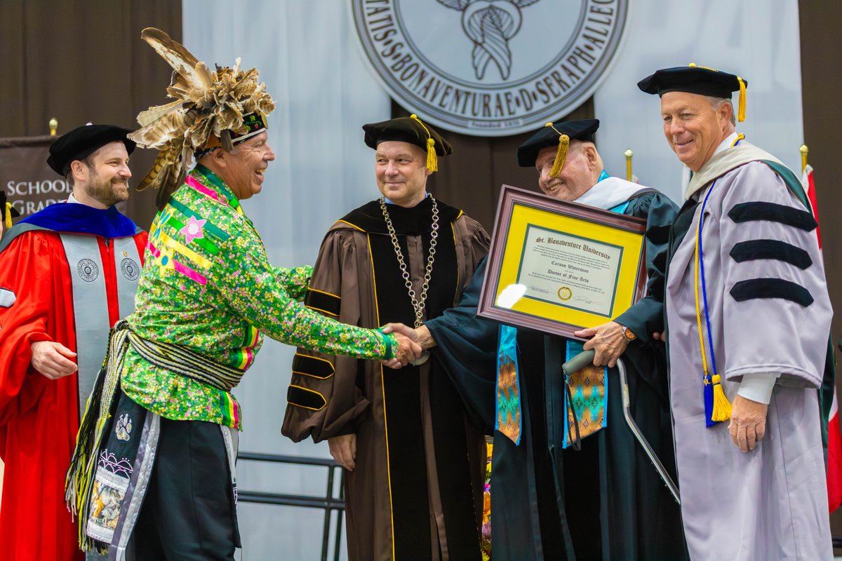 The Seneca Nation (@thesenecanation) on Twitter photo Ja:goh, congratulations, to iconic Seneca artist Carson Waterman (Snipe Clan) for receiving an Honorary Doctorate in Fine Arts from <a href="/StBonaventure/">St. Bonaventure U</a>! Ja:goh, congratulations, to iconic Seneca artist Carson Waterman (Snipe Clan) for receiving an Honorary Doctorate in Fine Arts from <a href="/StBonaventure/">St. Bonaventure U</a>!