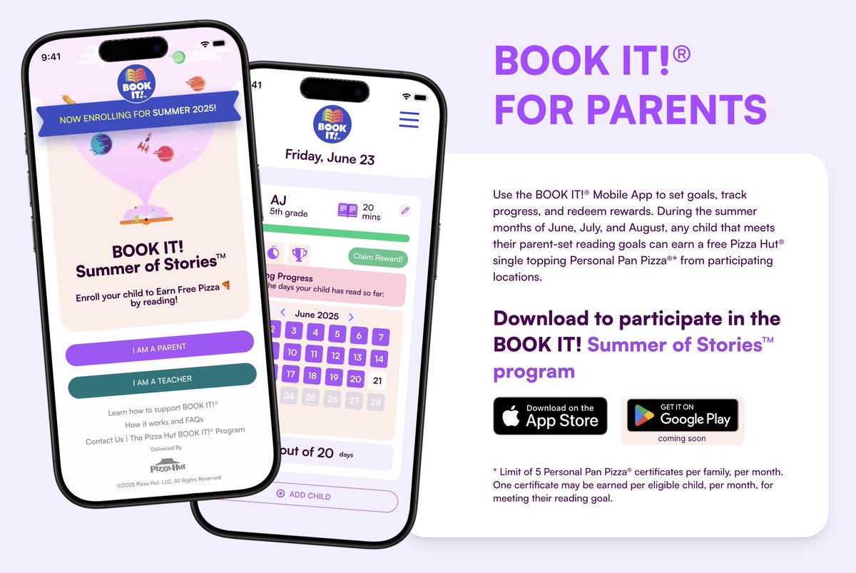 YWLA Library (@ysleta_ywlalib) on Twitter photo <a href="/Ysleta_YWLA/">Ysleta YWLA</a> 6th-grade Parents: Pizza Hut is offering parents the ability to set up their own summer reading goals for their kids! A great way to reward & encourage some reading during the summer! Happy Readings to everyone 📚 <a href="/YsletaISD/">Ysleta ISD</a> <a href="/YISDLibServices/">YISD Library Services</a> <a href="/Ysleta_YWLA/">Ysleta YWLA</a> 6th-grade Parents: Pizza Hut is offering parents the ability to set up their own summer reading goals for their kids! A great way to reward & encourage some reading during the summer! Happy Readings to everyone 📚 <a href="/YsletaISD/">Ysleta ISD</a> <a href="/YISDLibServices/">YISD Library Services</a>