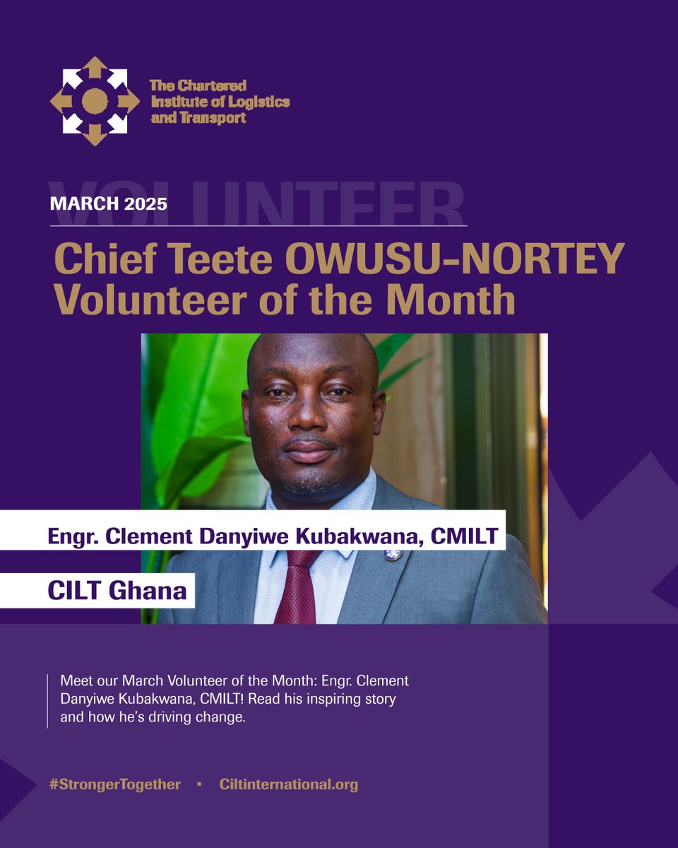 cilt_global's tweet photo. Meet our March Volunteer of the Month: Engr. Clement Danyiwe Kubakwana, CMILT. From growing CILT Ghana’s Takoradi Section to connecting Next Gen leaders across West Africa, his impact is real.

Read more ➡️ https://t.co/DJ0gs5PAAz
#CILT #VolunteerOfTheMonth #Leadership https://t.co/GbdJDw0ZnQ