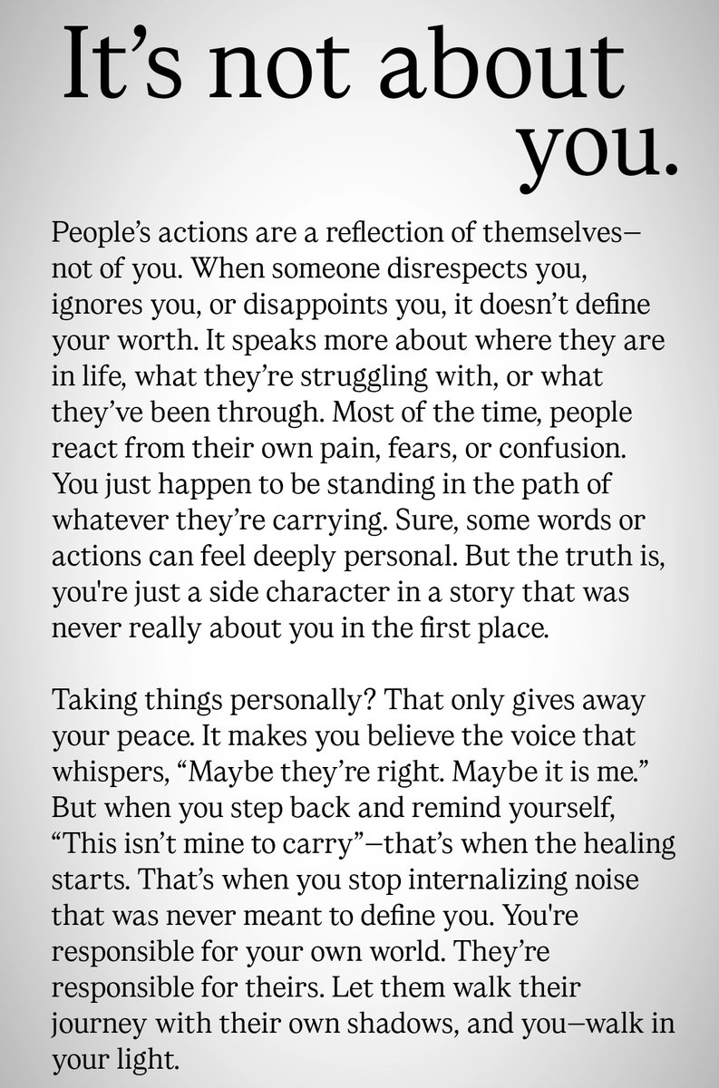 IT'S NOT ABOUT YOU...