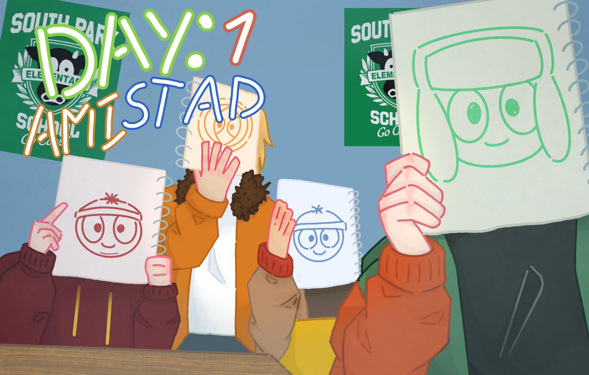 el_n495231's tweet photo. #kyleweek2025 #southparkfanart hoy es el primer día de la Kyle week, así que por aquí les dejo un dibujo de los amigos https://t.co/nB1q70DNBj