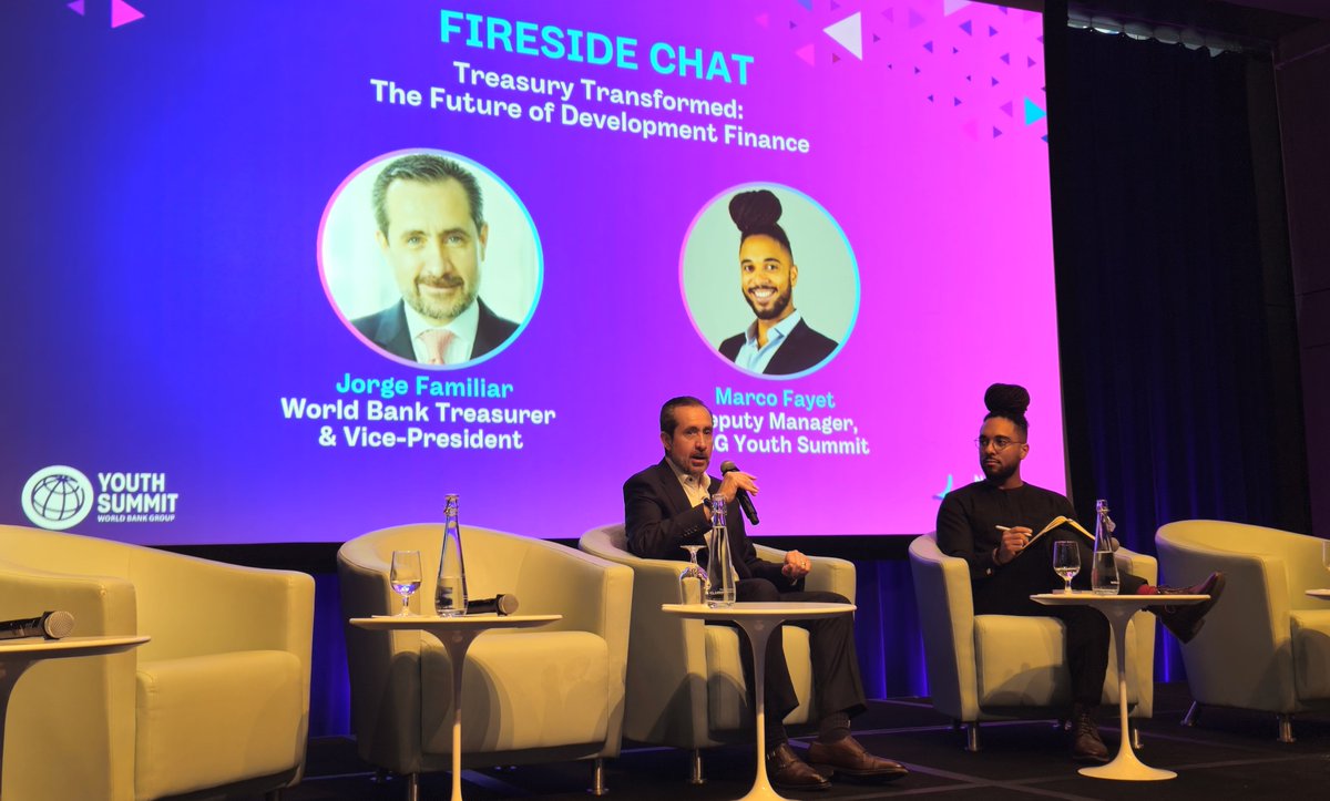 Today, I participated in a fireside chat at the <a href="/WorldBank/">World Bank</a> #WBG𝗬𝗼𝘂𝘁𝗵𝗦𝘂𝗺𝗺𝗶𝘁. It’s rewarding to share our financial innovations with eager minds. Engaging with young professionals who are passionate about making a difference in development is truly inspiring.