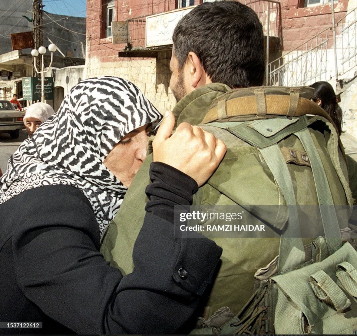 Southern Lebanese mothers reunite with their sons, fighters in the Islamic Resistance, after 20 years, during the liberation of South Lebanon from israeli occupation in May 2000.