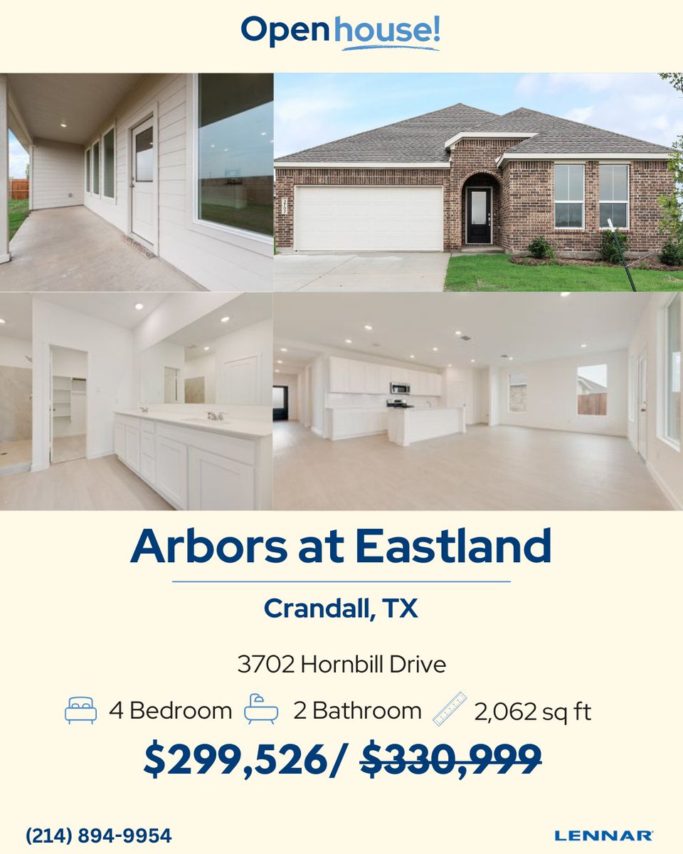 LennarDallas's tweet photo. Celebrate the weekend with a new home tour! 🏠 Sat &amp; Sun 12–5PM

📍 Lennar at Arbors at Eastland https://t.co/v1UhMuGLZF https://t.co/qcA2YixC6O