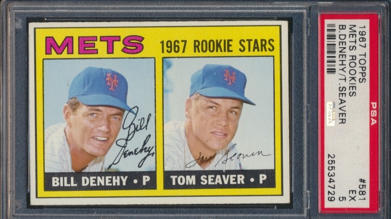 3640 career strikeouts. 3x Cy Young Winner. ROY. 1969 World Series Champ.
Today's card of the day is a sweet PSA 5 1967 Topps Tom Seaver rookie card.
This card will be available in the 1967 Topps repack later this week.
#thehobby #whodoyoucollect #vintagecards #vintagebaseball