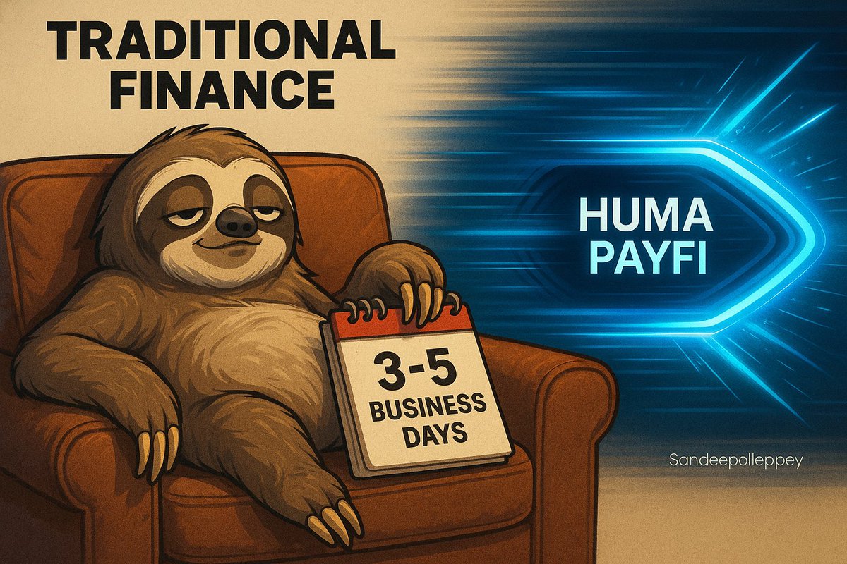 sandeeppaths's tweet photo. TradFi: “Give us 3-5 business days.”
@humafinance PayFi: Already landed, did your taxes, and sent a meme.

#SpeedrunFinance #SlothGotLeftBehind #HumaZoom https://t.co/V5fhpJJft2