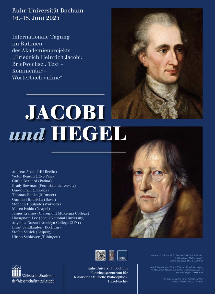 HannesKerber's tweet image. Heute beginnt in Bochum eine Tagung zu Jacobi und Hegel! pe.ruhr-uni-bochum.de/philosophie/i/…