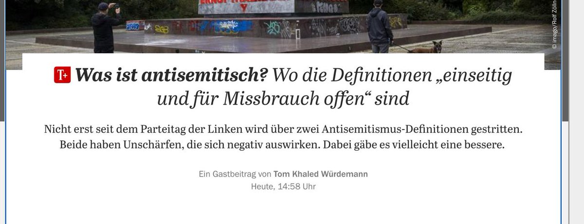 Neue Artikel von mir im <a href="/Tagesspiegel/">Tagesspiegel</a>.

Thema: die IHRA Definition und die JDA.

Außerdem: warum wir die Welt von "Israel" und "Palästina" als globalen Narrativen befreien sollten.

Link findet ihr unten