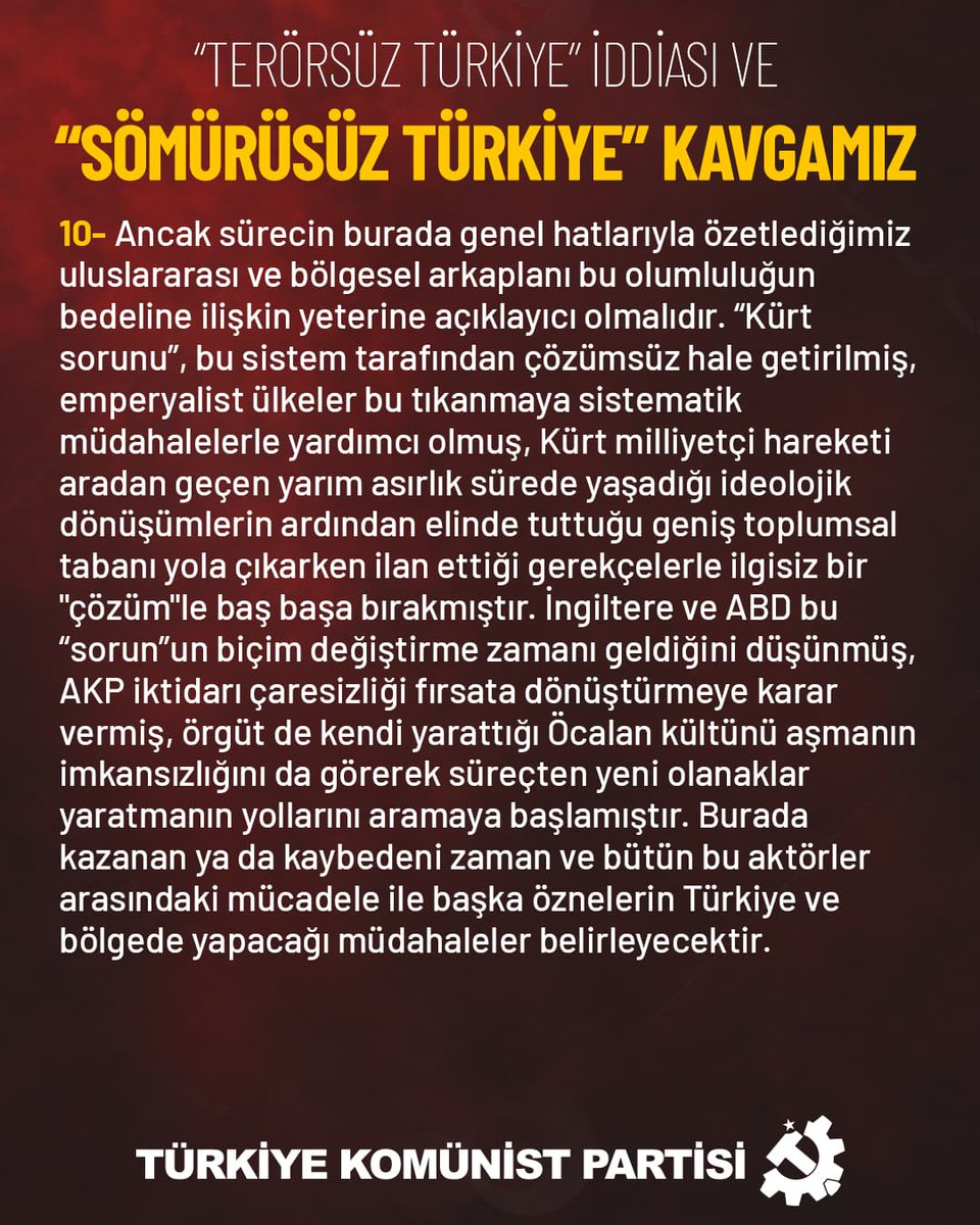 tkpninsesi's tweet photo. TKP'nin "sermaye barışı" adını verdiği çözüm süreci, hangi dinamikler doğrultusunda yeniden gündeme geldi?

📌AÇIKLAMANIN DİĞER MADDELERİNİ OKUMAK İÇİN:

👉🏼https://t.co/PTy2nrKOlL